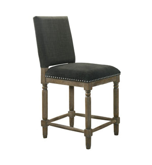 Everton Gray Fabric Counter Height Chair with Nailhead Trim