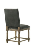 Everton Set of 2 Gray Fabric Dining Chair with Nailhead Trim