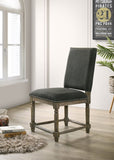 Everton Set of 2 Gray Fabric Dining Chair with Nailhead Trim