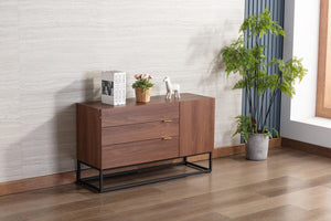 Roscoe Walnut Brown Wood TV Stand Console Table