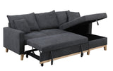 Colton Dark Gray Woven Reversible Sleeper Sectional Sofa with Storage Chaise
