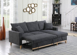 Colton Dark Gray Woven Reversible Sleeper Sectional Sofa with Storage Chaise