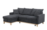 Colton Dark Gray Woven Reversible Sleeper Sectional Sofa with Storage Chaise