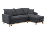 Colton Dark Gray Woven Reversible Sleeper Sectional Sofa with Storage Chaise