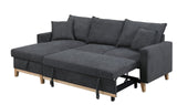 Colton Dark Gray Woven Reversible Sleeper Sectional Sofa with Storage Chaise