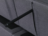 Zoey Dark Gray Linen Convertible Sleeper Chair with Side Pocket