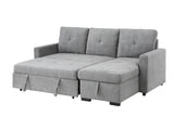 Serenity Gray Fabric Reversible Sleeper Sectional Sofa with Storage Chaise