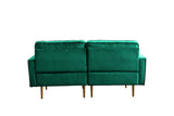 Theo Green Velvet Sofa Loveseat Living Room Set with Pillows