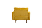 Theo Yellow Velvet Chair with Pillows