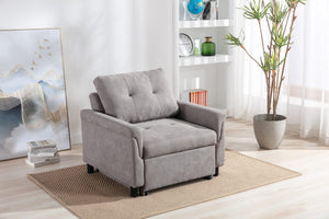 Hannah Gray Woven Convertible Armchair
