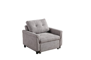 Hannah Gray Woven Convertible Armchair