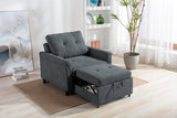 Hannah Dark Gray Woven Convertible Armchair