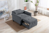Hannah Dark Gray Woven Convertible Armchair