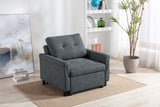Hannah Dark Gray Woven Convertible Armchair