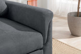 Hannah Dark Gray Woven Convertible Armchair