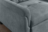 Hannah Dark Gray Woven Convertible Armchair