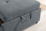 Hannah Dark Gray Woven Convertible Armchair