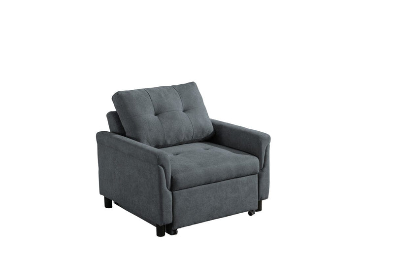 Hannah Dark Gray Woven Convertible Armchair
