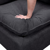 Madison Dark Gray Fabric Sectional Loveseat Ottoman