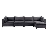 Madison Dark Gray Fabric 5 Piece Modular Sectional Sofa Chaise