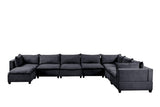 Madison Dark Gray Fabric 8 Piece Modular Sectional Sofa Chaise