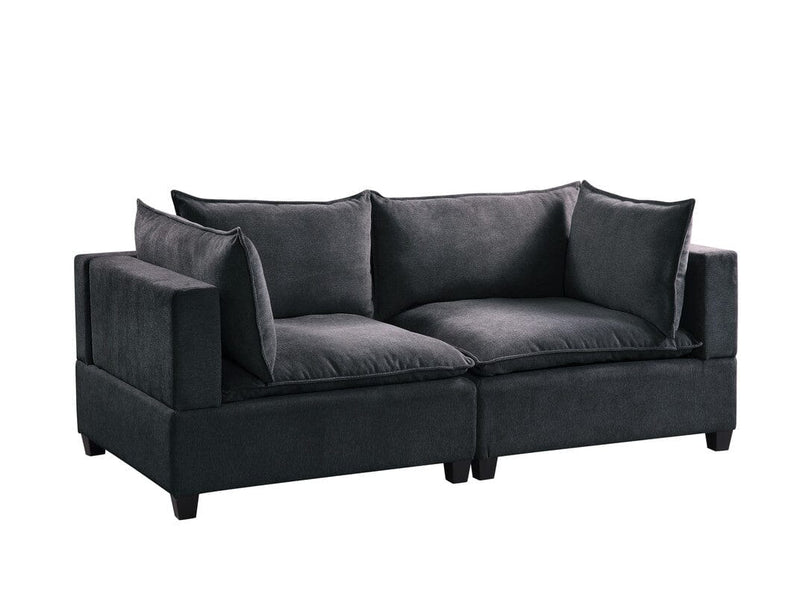 Madison Dark Gray Fabric Loveseat