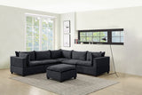 Madison Dark Gray Fabric 6 Piece Modular Sectional Sofa with Ottoman