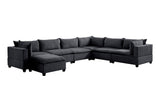 Madison Dark Gray Fabric 7 Piece Modular Sectional Sofa Chaise