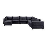 Madison Dark Gray Fabric 7 Piece Modular Sectional Sofa Chaise