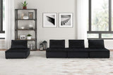 Anna Black Velvet 4 Pc Modular Sofa