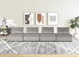 Anna Light Gray Velvet 4-Seater Modular Sofa