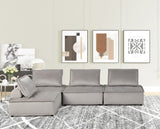 Anna Light Gray Velvet 4-Seater Modular Sofa