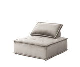 Anna Light Gray Velvet Armless Lounge Chair