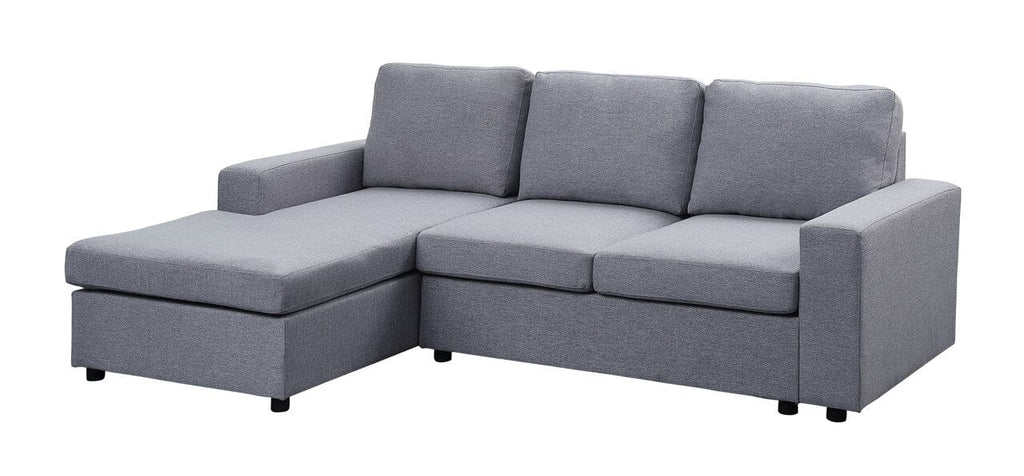 Aurelle Light Gray Linen Reversible Sectional Sofa Chaise