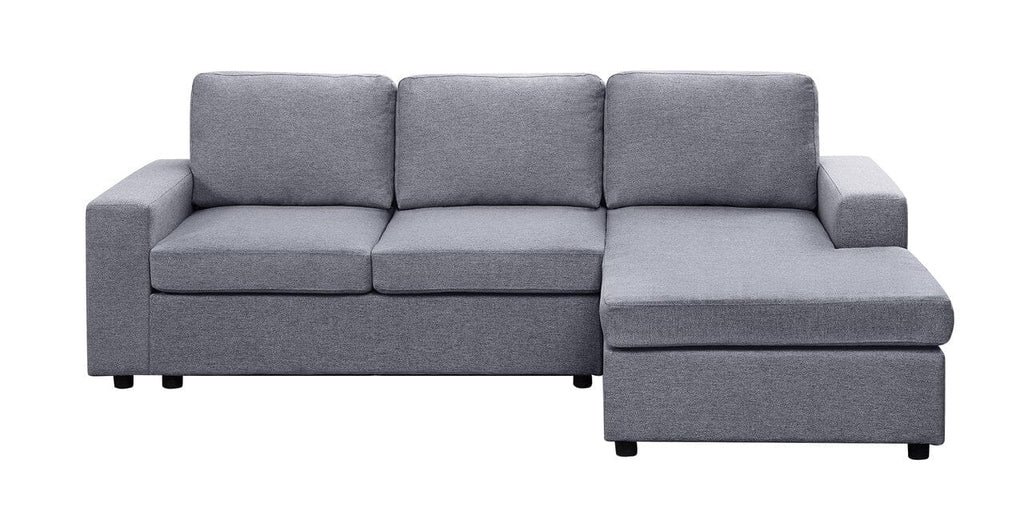 Aurelle Light Gray Linen Reversible Sectional Sofa Chaise