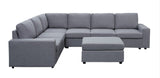 Bayside Light Gray Linen 7 Seat Reversible Modular Sectional Sofa