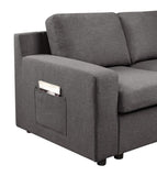Waylon Gray Linen 7-Seater U-Shape Sectional Sofa Chaise with Pocket