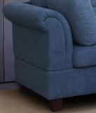 Diego Blue Fabric Sectional Sofa with Right Facing Chaise, Storage Ottoman, and 2 Accent Pillows