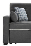 Cody Modern Gray Fabric Sleeper Sofa with 2 USB Charging Ports and 4 Accent Pillows
