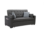 William Modern Gray Fabric  Sleeper Sofa with 2 USB Charging Ports and 4 Accent Pillows