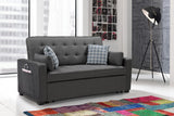 William Modern Gray Fabric  Sleeper Sofa with 2 USB Charging Ports and 4 Accent Pillows