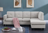 Santiago Light Gray Linen Sectional Sofa with Right Facing Chaise