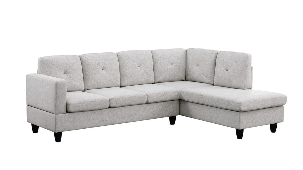 Santiago Light Gray Linen Sectional Sofa with Right Facing Chaise