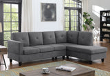 Ivan Dark Gray Woven Sectional Sofa with Right Facing Chaise
