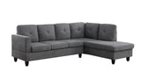Ivan Dark Gray Woven Sectional Sofa with Right Facing Chaise