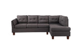 Dalia Dark Gray Linen Modern Sectional Sofa with Right Facing Chaise