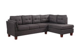 Dalia Dark Gray Linen Modern Sectional Sofa with Right Facing Chaise