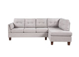 Dalia Light Gray Linen Modern Sectional Sofa with Right Facing Chaise