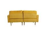 Theo Yellow Velvet Sofa Loveseat Living Room Set with Pillows