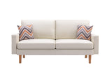 Bahamas Beige Linen Sofa and 2 Chairs with 2 Throw Pillows